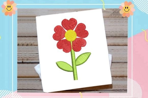 Red Flower: A Timeless Embroidery Design for Boutique Sweatshirts
