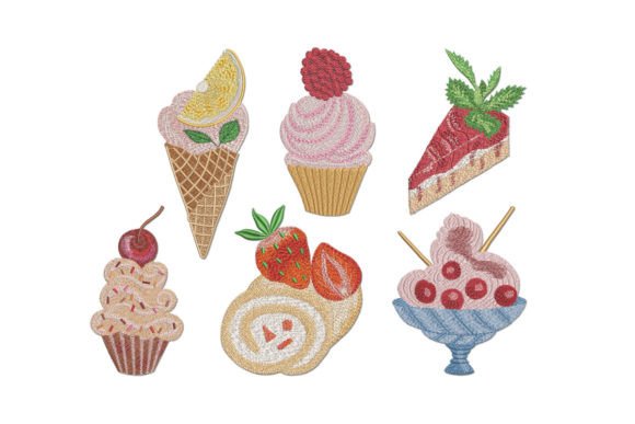 Review: Set of Cakes and Ice Creams Embroidery Design